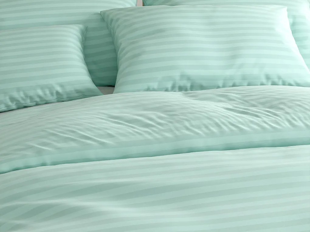 Hotelové obliečky z mikrovlákna JASMINE mentolové - prúžok 2 cm Rozmer obliečky: 2 ks 70 x 90 cm | 200 x 220 cm