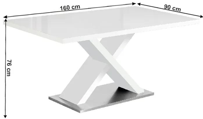Kondela Jedálenský stôl, FARNEL, biela s vysokým leskom HG