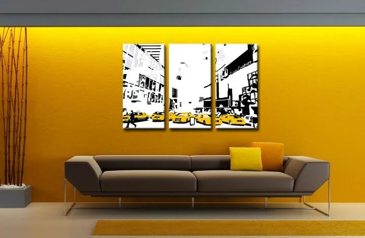 Ručne maľovaný POP Art obraz NEW YORK 3 dielny  0107 nyc