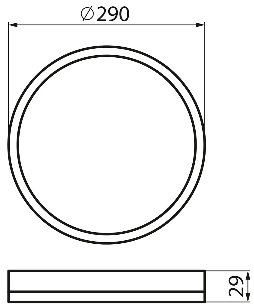 KANLUX KANLUX, AZPO stropné LED svietidlo, priemer 290mm, 18,5W, IP54, čierna matná, 31503