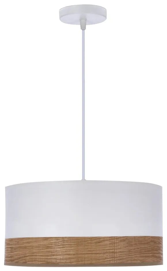 Biele závesné svietidlo s textilným tienidlom/s tienidlom z dyhy ø 30 cm Bianco – Candellux Lighting