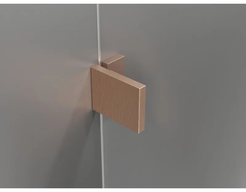 Mexen Lunar T, výklopný pravý sprchový kút 140 x 90 cm, 8mm číre sklo, profil medená matná, 834T-140-090-65-00-P