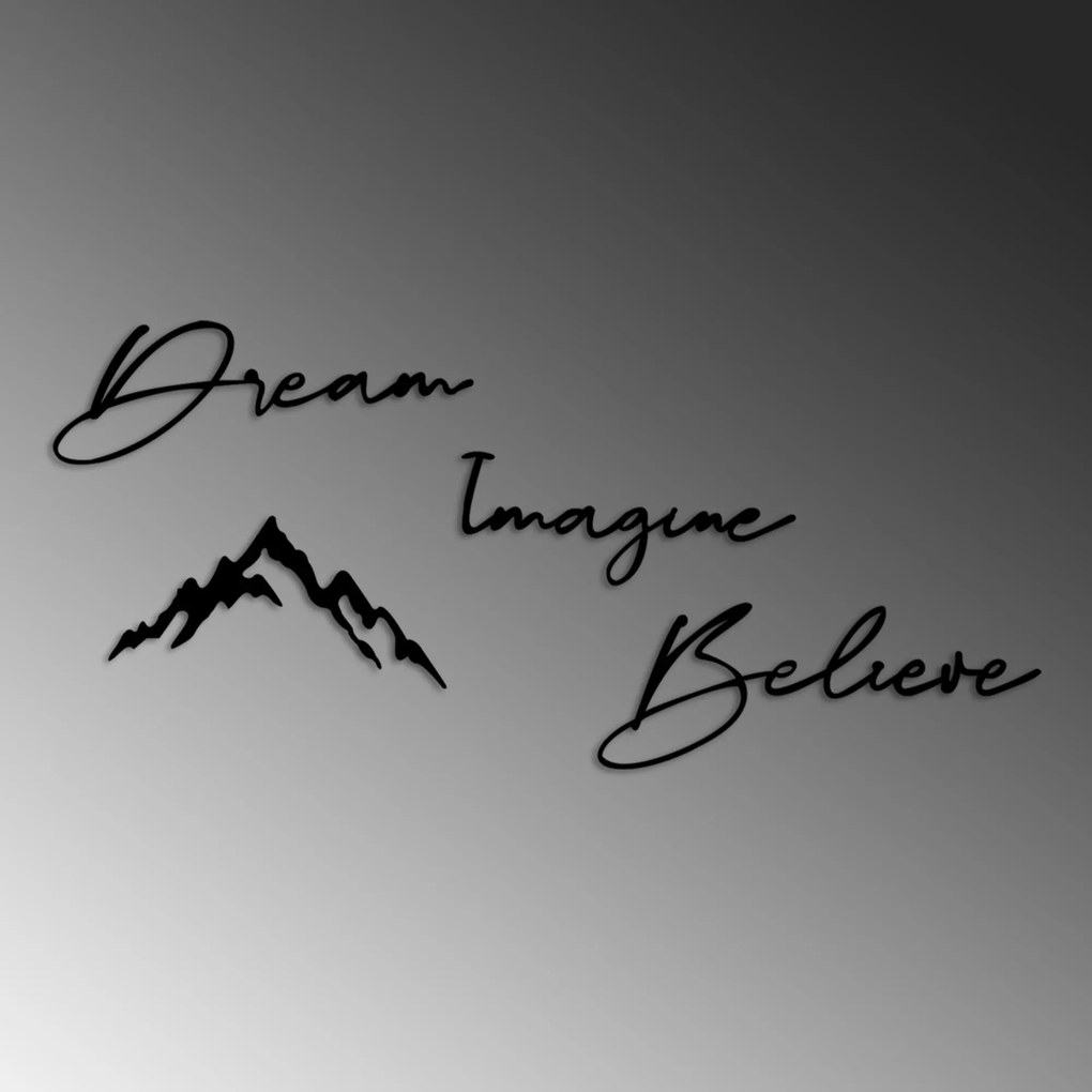 Nástěnná kovová dekorace Amazing Believe černá