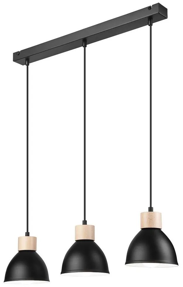 Luster na lanku NICO 3xE27/60W/230V čierna