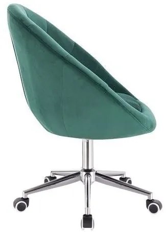 LuxuryForm DESIGN Kreslo VERA VELUR na striebornej podstave s kolieskami - zelené