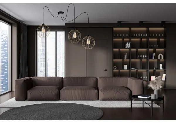 Luster na lanku MATT 3xE27/60W/230V pavúk čierna/zlatá