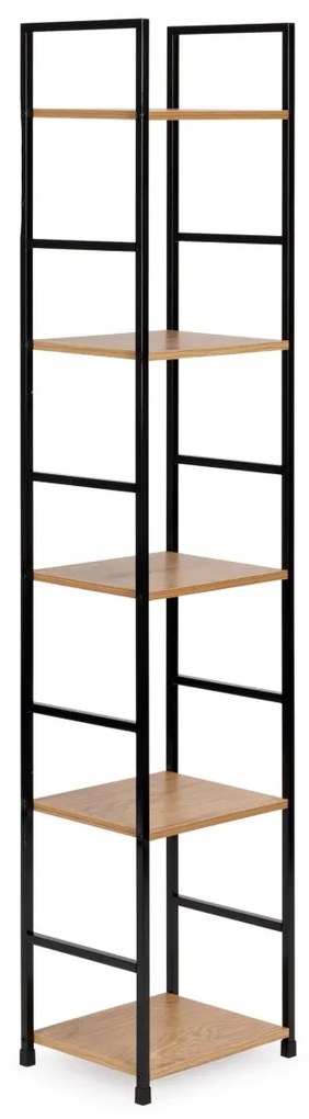 Drevený regál s kovovým rámom Loft 5 políc I