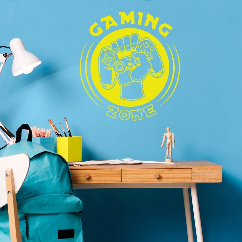 Veselá Stena Samolepka Joystick v ruke Farba: zelená, Veľkosť: 40 x 44 cm
