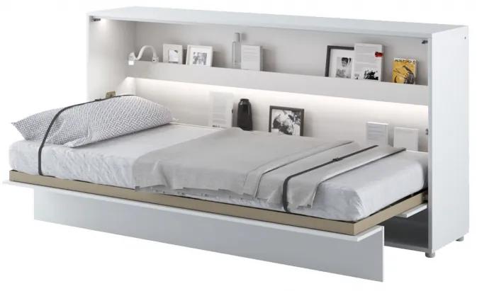 Horizontálna sklápacia posteľ s LED lampičkou 90x200 CELENA - biela