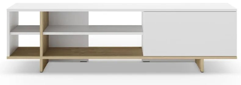 Biely TV stolík v dekore duba 160x44 cm Cequoia – Marckeric