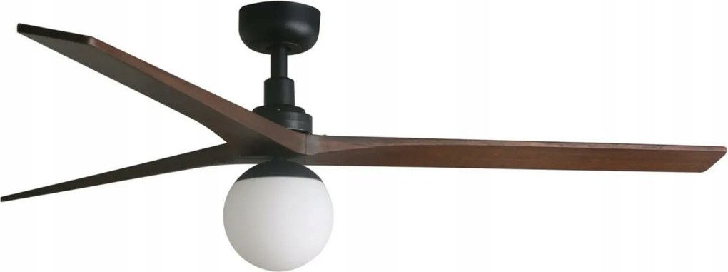 Stropný ventilátor s DC motorom Faro Klim L, čierna/orech, E27, diaľkové ovládanie