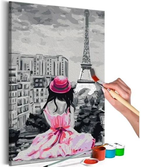 DIY set na tvorbu vlastného obrazu na plátne Artgeist Eiffel Tower View, 60 × 40 cm