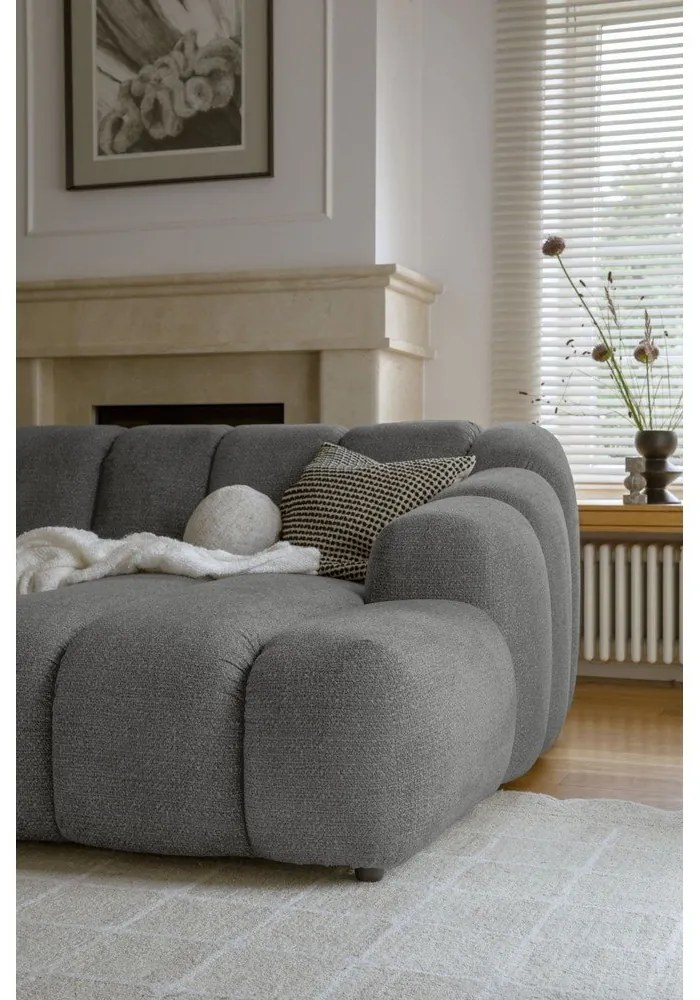 Sivá rohová pohovka (pravý roh/s leňoškou) Shell – Miuform