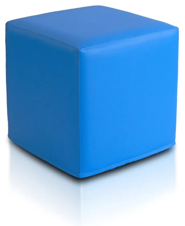 INTERMEDIC SK - Taburetka BLOCK 40x40 cm z ekokože | multifunkčný vak, podnožka, kocka Farba: E10 - Modrá svetlá (Ekokoža)