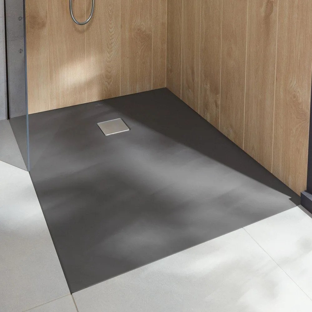 VILLEROY &amp; BOCH Planeo obdĺžniková sprchová vanička akrylátová, s technológiou RockLite, štandardný model, protišmyk (B), 1200 x 800 x 40 mm, Grey, UDA1280PLA2V-3S