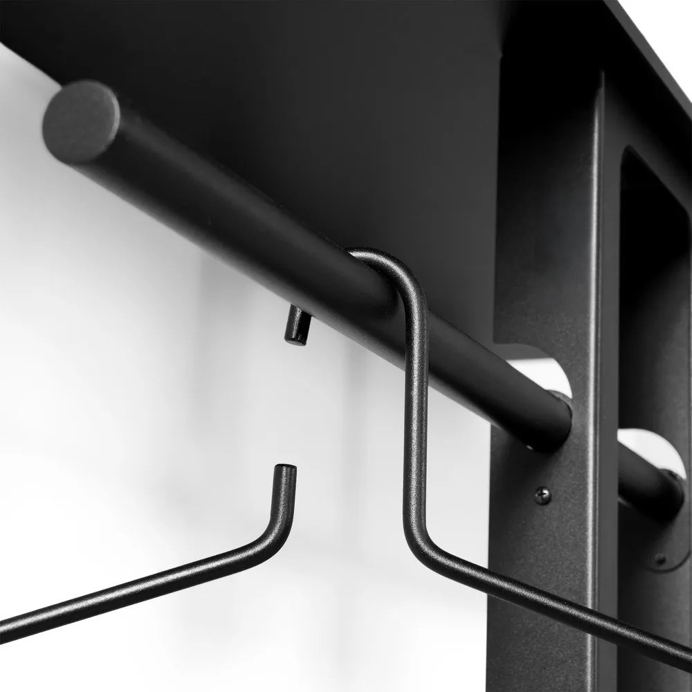 Čierny oceľový nástenný vešiak s poličkou 100 cm Luno Large – Spinder Design