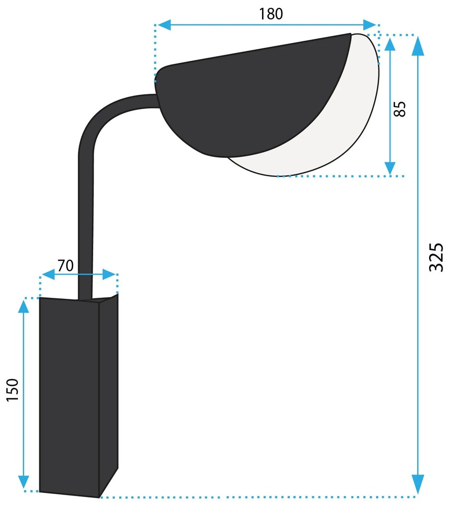 Toolight Toolight, nástenné svietidlo 1xE14 APP1262-1W, čierna, OSW-02456