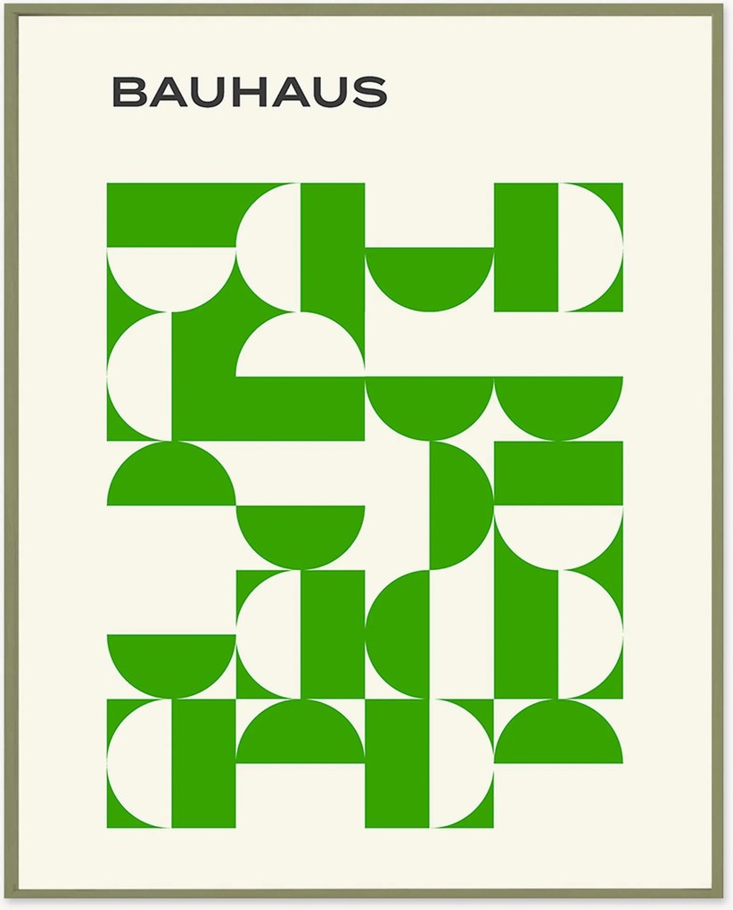 Nástenná dekorácia v ráme Bauhaus Green Poster