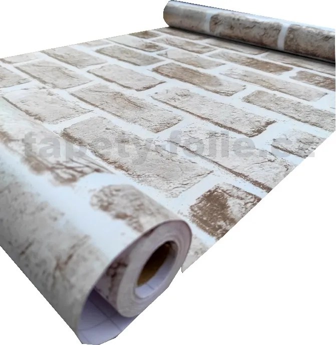 Samolepiace tapety tehla svetlo hnedá 45 cm x 10 m IMPOL TRADE T33 Samolepiace tapety