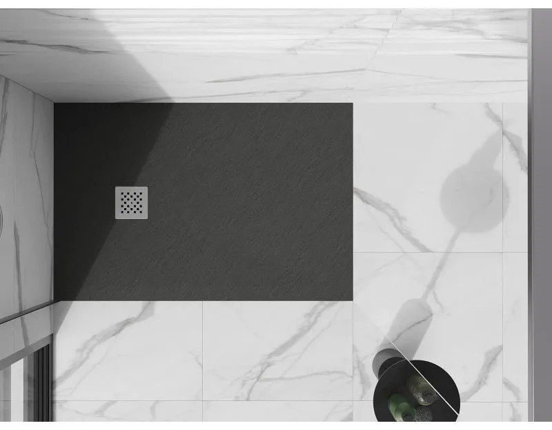 Mexen Stone+, obdĺžniková vanička z minerálneho kompozitu 140 x 100 cm, antracitová, 44711014