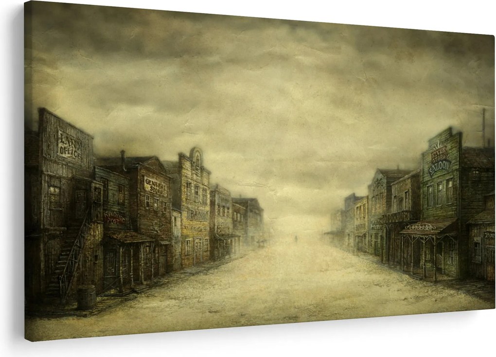 Obraz westernového mestečka (90x60 cm)