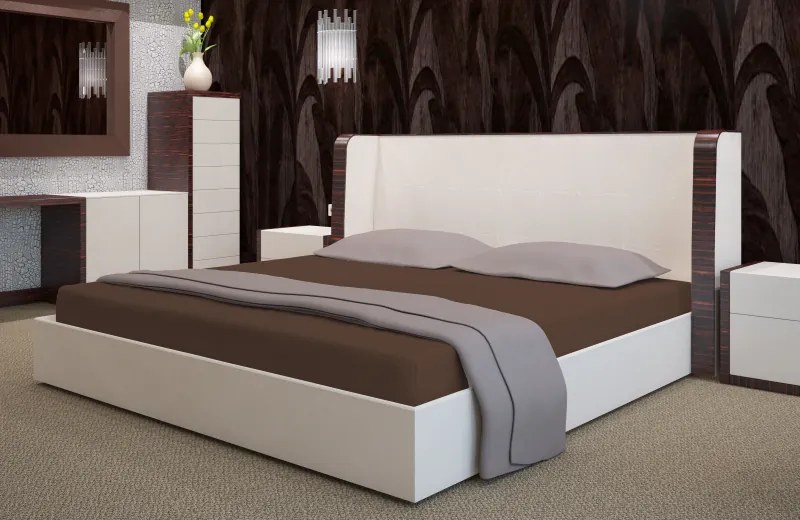Dekorstudio Prestieradlo froté s gumičkou čokoládové PRZF-11 Rozmer plachty: 90x200cm