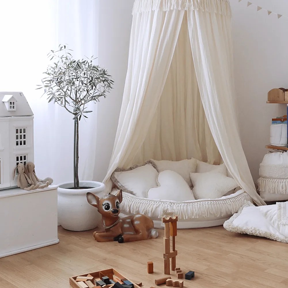 Boho štvorcový vankúš s rámom vanilka + béžová 40x40 cm