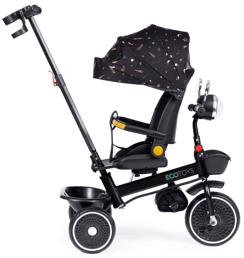 Detská trojkolka s otočným sedadlom čierna ECOTOYS