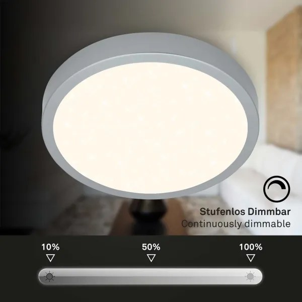 Briloner 3704-014-LED Stmievateľné stropné svietidlo RUNA LED/22W/230V strieborná+DO