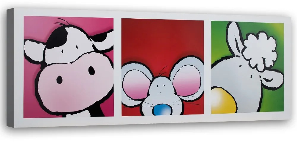 Gario Obraz na plátne Krava, myš a jahňa Rozmery: 90 x 30 cm