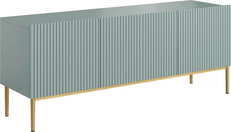 TV stolík Nicole 150 cm - šalviová / zlaté nožičky
