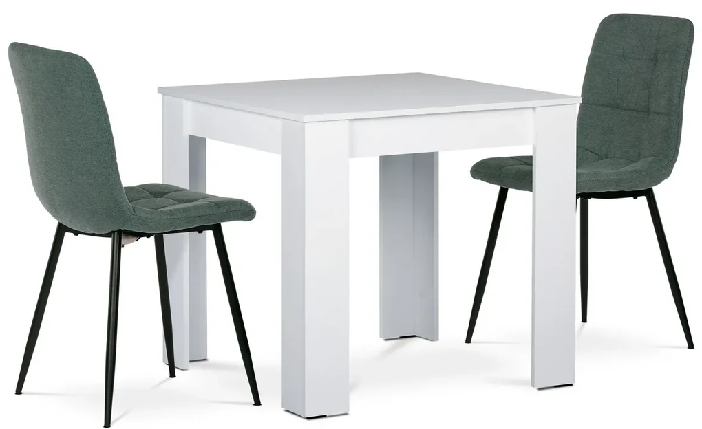 Jedálenský set z MDF s 2 stoličkami, 80 x 80 x 75cm, biely