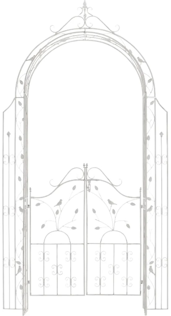 Pergola na popínavé rastliny GS22232 s bránkou - Antik biela