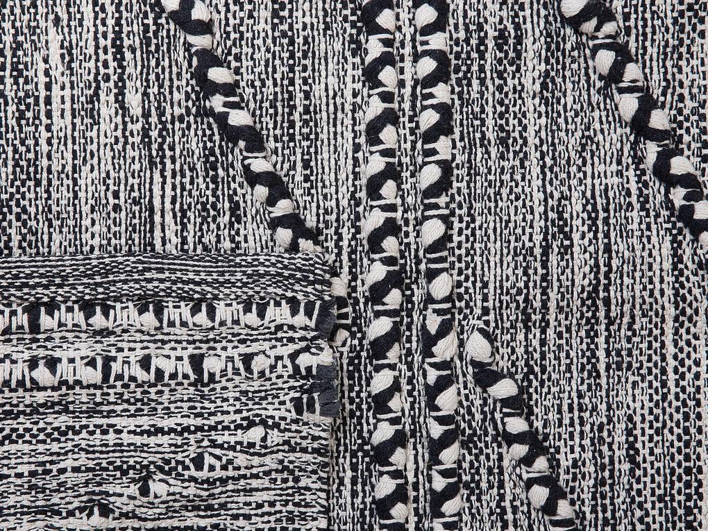 Bavlnený koberec 160 x 230 cm čierna/biela TERMAL Beliani