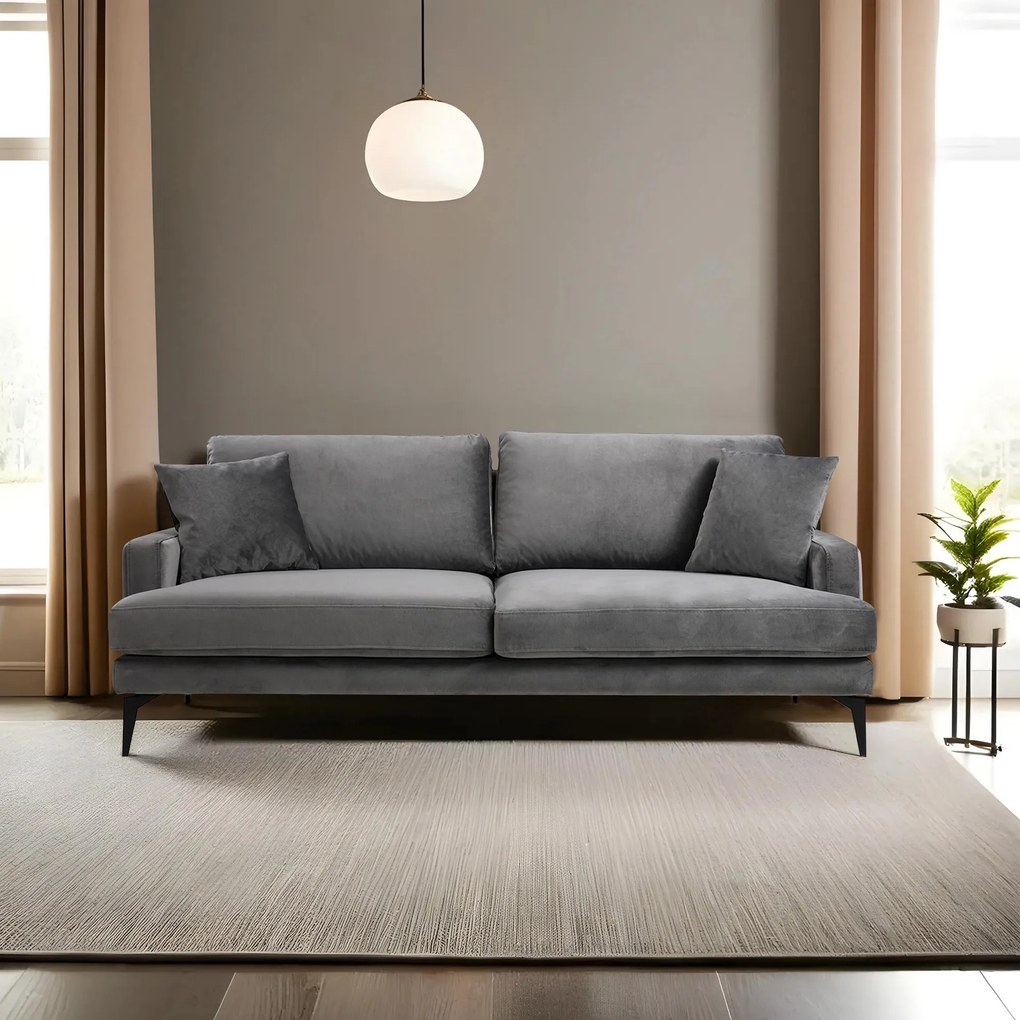 Pohodlná trojmiestna pohovka Papira 205 x 90 cm, sivá