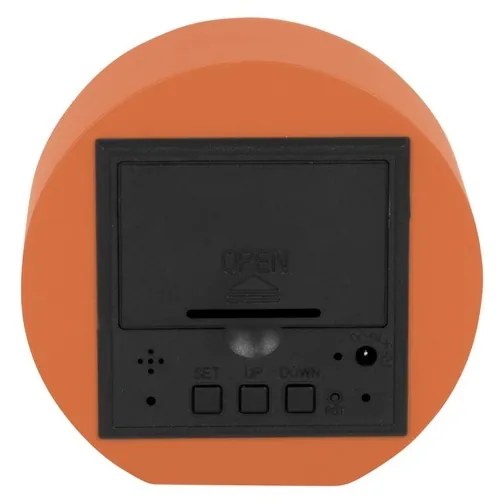 Karlsson 5981OR dizajnové LED hodiny s budíkom oranžová, pr. 9 cm
