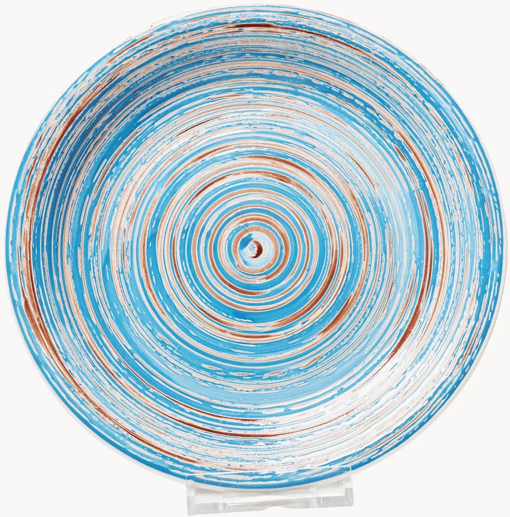 Ručne vyrobené plytké taniere Swirl, 6 ks