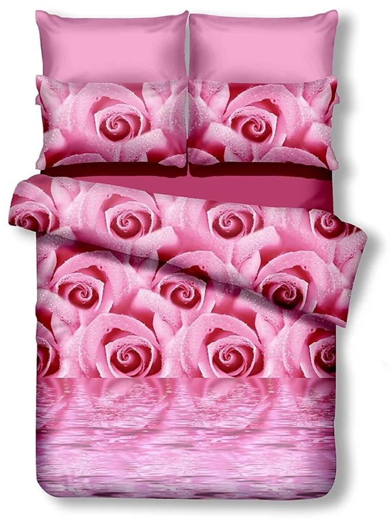 Obojstranná posteľná bielizeň z mikrovlákna DecoKing Kiria ružová