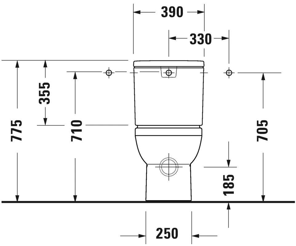 Duravit No.1 - Stojace WC kombi, Rimless, biela 21830900002