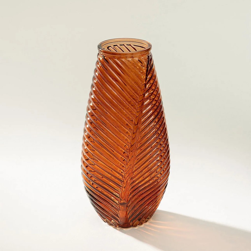 Sklenená váza Leaf II 13x10x29 cm