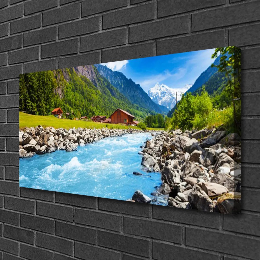 Obraz Canvas Hory rieka príroda 140x70 cm