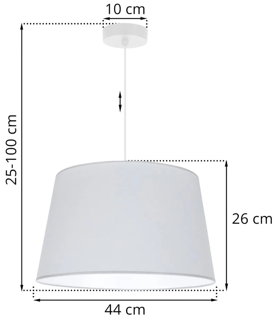 Závesné svietidlo Gaja, 1x svetlosivé textilné tienidlo, (fi 44cm), w
