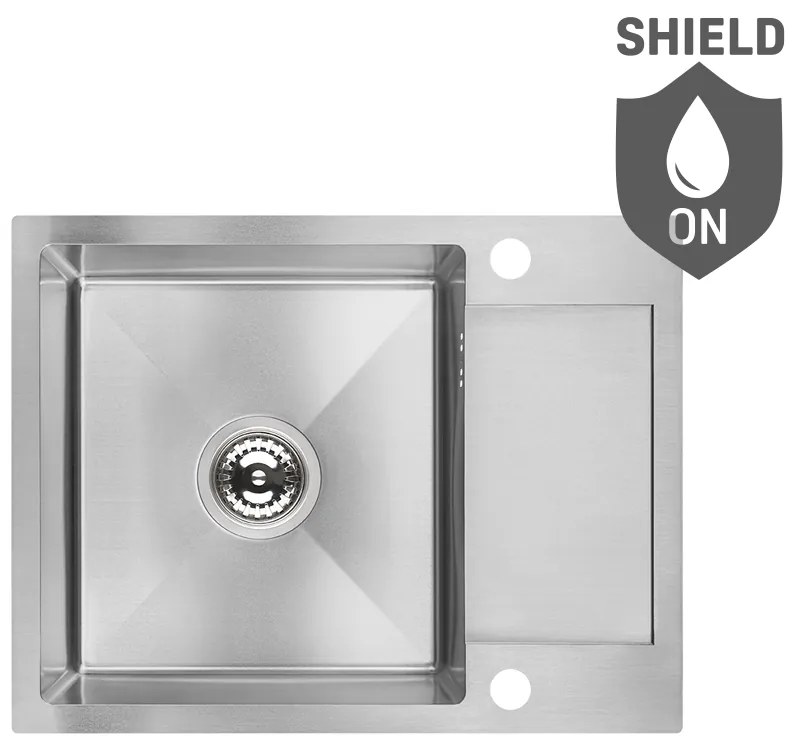 Laveo Marmara, 1-komorový nerezový drez 570x440x200 mm, brúsená oceľ, LAV-SAM_013T