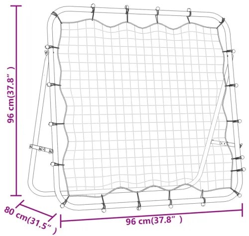 vidaXL Nastaviteľná futbalová odrazová sieť 96x80x96 cm oceľ a PE-