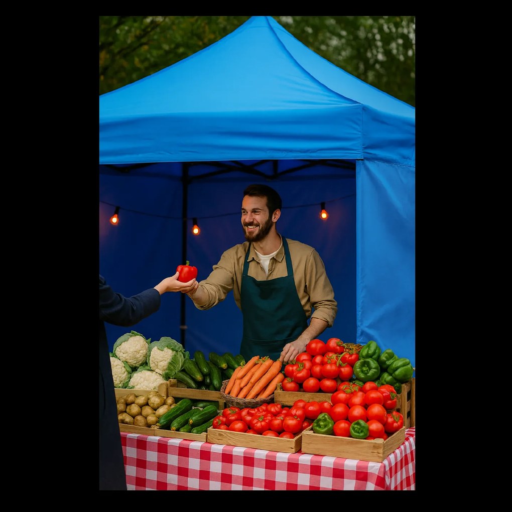 CH Záhradný nožnicový párty stan 3 x 3 m - modrá