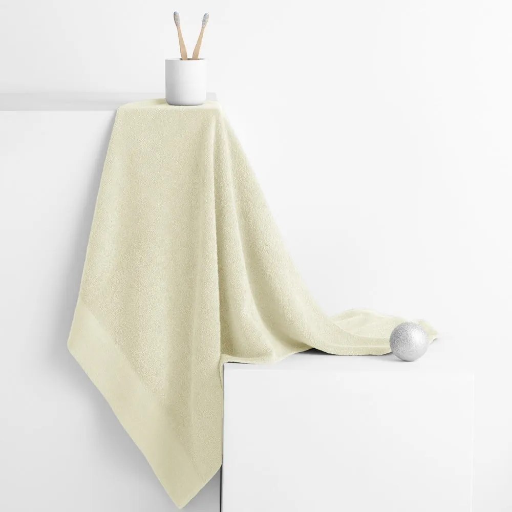 Krémovobiely froté bavlnený uterák 30x50 cm Amari – Restilo
