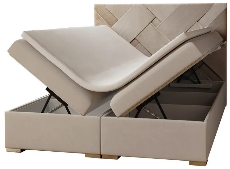 Kontinentálna posteľ 140 cm Melo (béžová) (s úložným priestorom). Vlastná spoľahlivá doprava až k Vám domov. 1020233