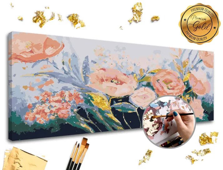 Maľovanie podľa čísel PREMIUM GOLD – Ružová záhrada