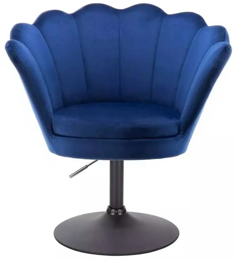 LuxuryForm DESIGN Kreslo FREY VELUR na čiernom tanieri - modré