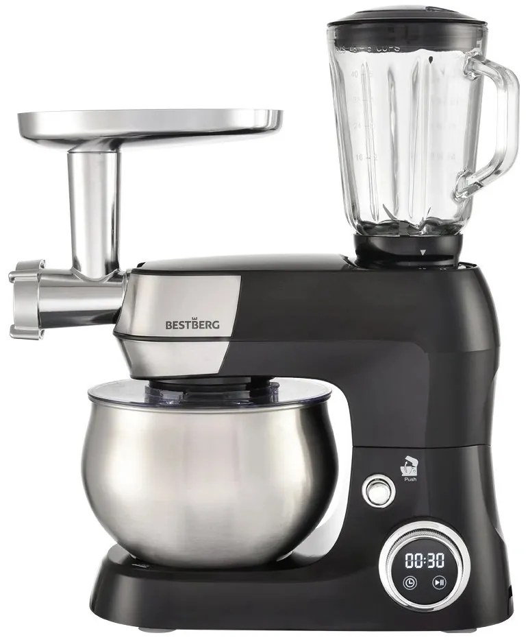 Multifunkčný kuchynský robot BestBerg BBR-1900B / 1900 W / 5 l / 12 rýchlostí / čierna